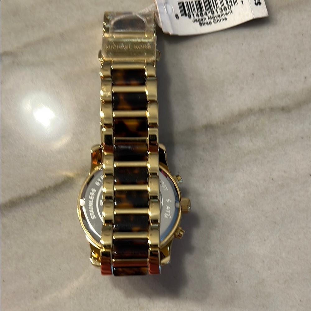 Michael Kors Gold and Tortoise Shell Women's Watch - Picture 3 of 3